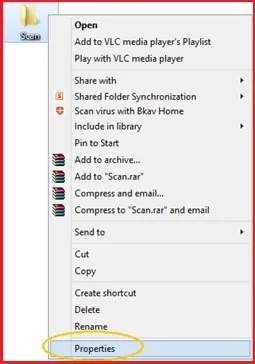 Cấu hình Properties và Sharing cho thư mục Scan to Folder