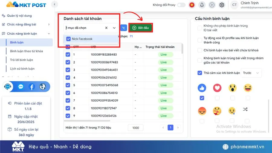 Chạy kịch bản hack like Facebook ảnh không bị mất nick