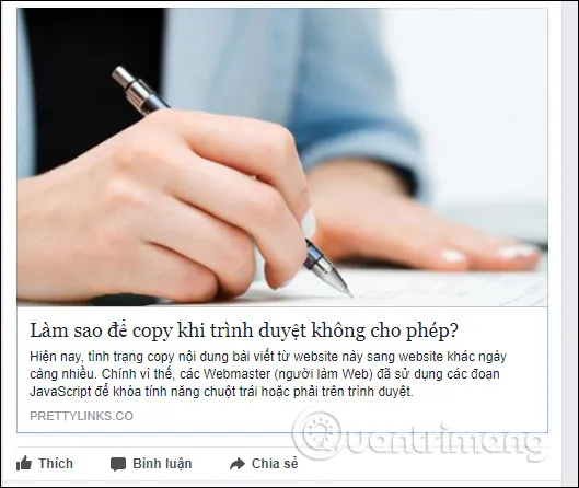 Chia sẻ bài viết lên Facebook
