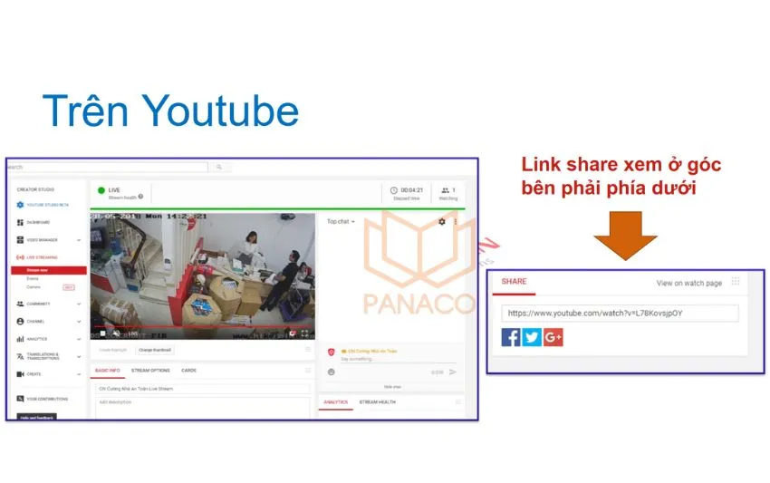 Chia sẻ link xem luồng live stream youtube bằng ffmpeg từ camera giám sát
