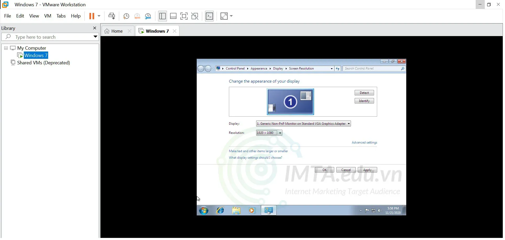 Chỉnh lại độ phân giải hiển thị của Windows