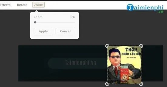 Chỉnh sửa kích thước và Apply ảnh trong hướng dẫn cách làm cover Facebook