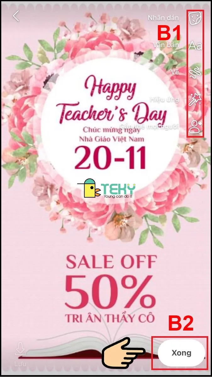 Chỉnh sửa và thêm các yếu tố tương tác, văn bản, nhãn dán vào ảnh Story