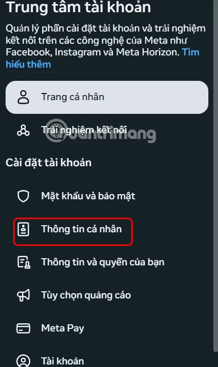 Chỉnh thông tin cá nhân Facebook