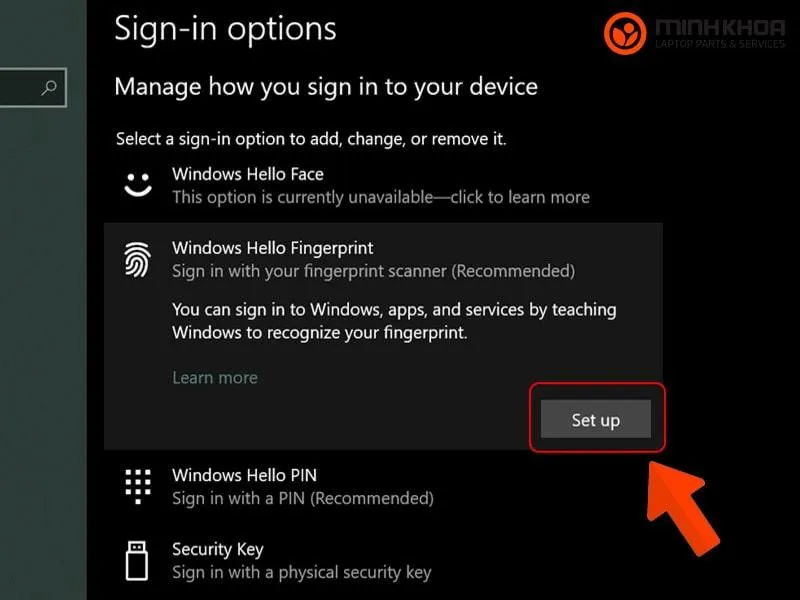 Chọn Add another để thêm ngón tay mới sau khi cài đặt vân tay