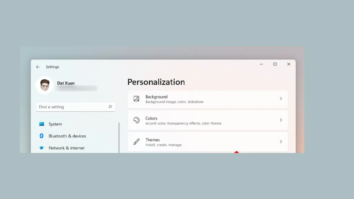 Chọn Background trong mục Personalization của Windows 11