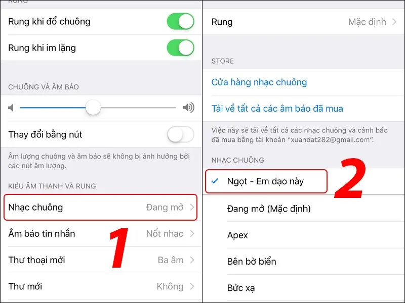 Chọn bài hát bạn bạn muốn chọn làm nhạc chuông cho iPhone XS Max