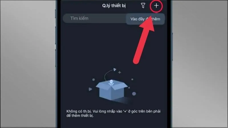 Chọn biểu tượng dấu cộng tại góc phải phía trên màn hình