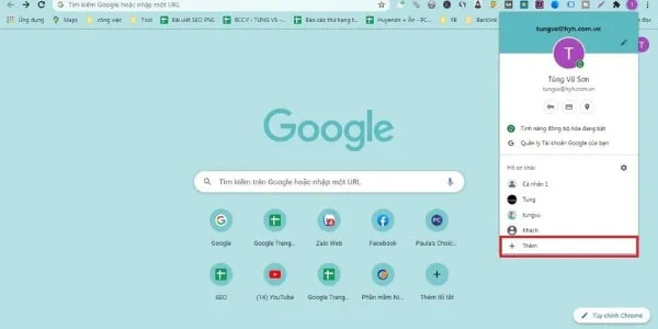 Chọn biểu tượng Profile để đăng nhập tài khoản mới
