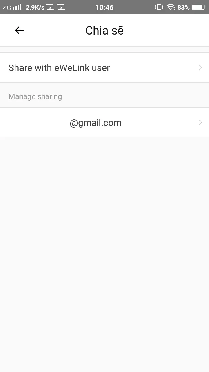 Chọn các thiết bị Sonoff cần chia sẻ quyền điều khiển