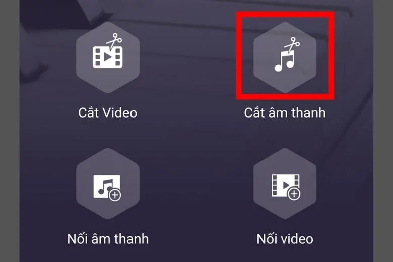 Chọn Cắt âm thanh và bài hát cần chỉnh sửa