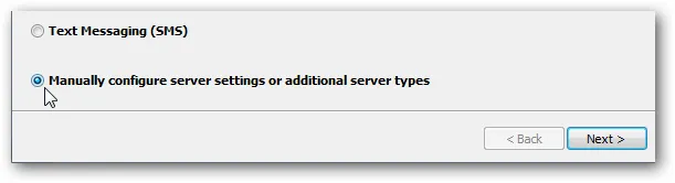 Chọn cấu hình cài đặt máy chủ thủ công để tiếp tục