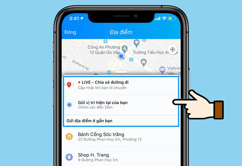 Chọn chế độ chia sẻ