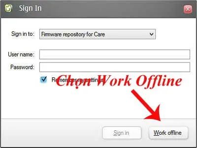 Chọn chế độ offline trong phần mềm hỗ trợ Nokia Lumia