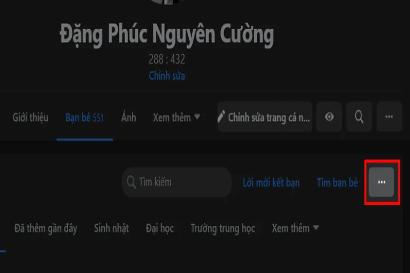 Chọn Chỉnh sửa quyền riêng tư để thiết lập cách để ẩn bạn bè trên facebook