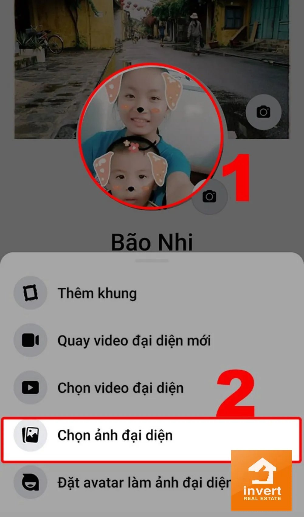 Chọn Chọn ảnh đại diện trong ứng dụng Facebook