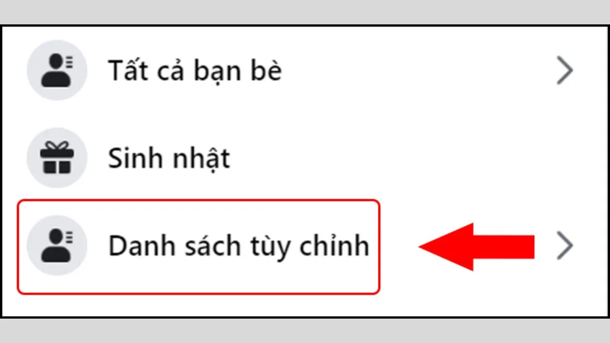 Chọn Danh sách tùy chỉnh trên máy tính