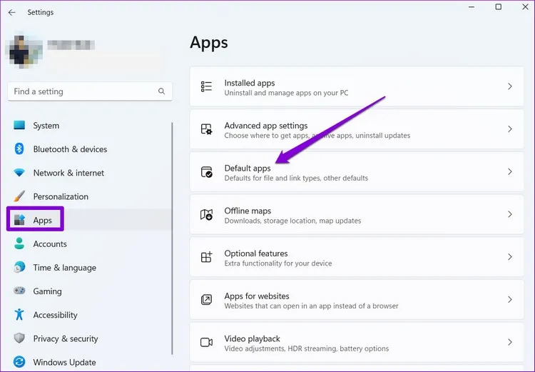 Chọn Default apps để thiết lập ứng dụng mặc định sau khi cài máy tính
