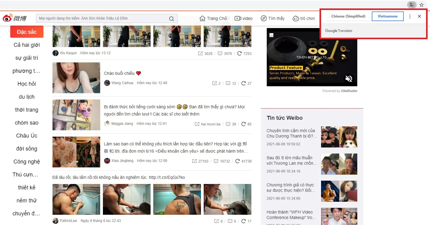 chọn đổi ngôn ngữ sang tiếng Việt