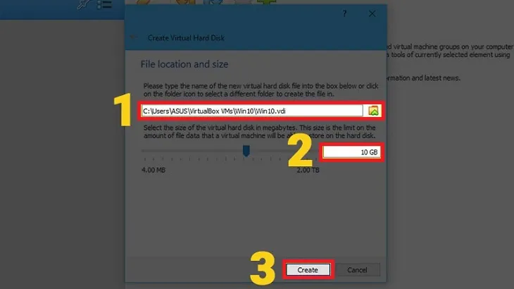 Chọn Dynamically allocated để tối ưu hóa không gian ổ cứng vật lý, sau đó bấm Next