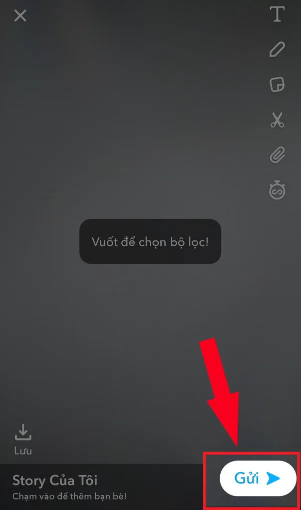 Chọn Gửi để thêm Snap vào Story