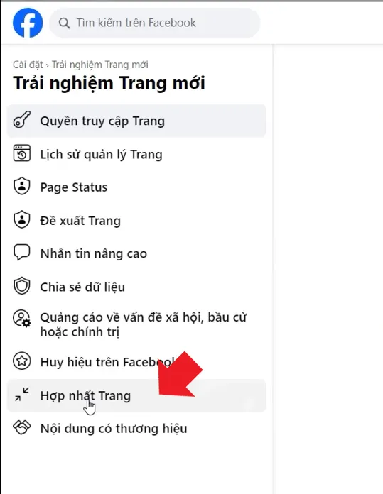Chọn Hợp nhất trang