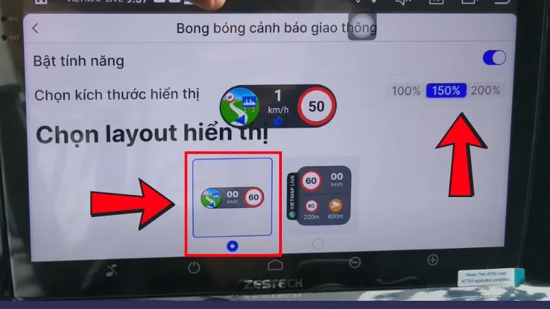 Chọn Layout và kích thước cho Bong bóng cảnh báo giao thông