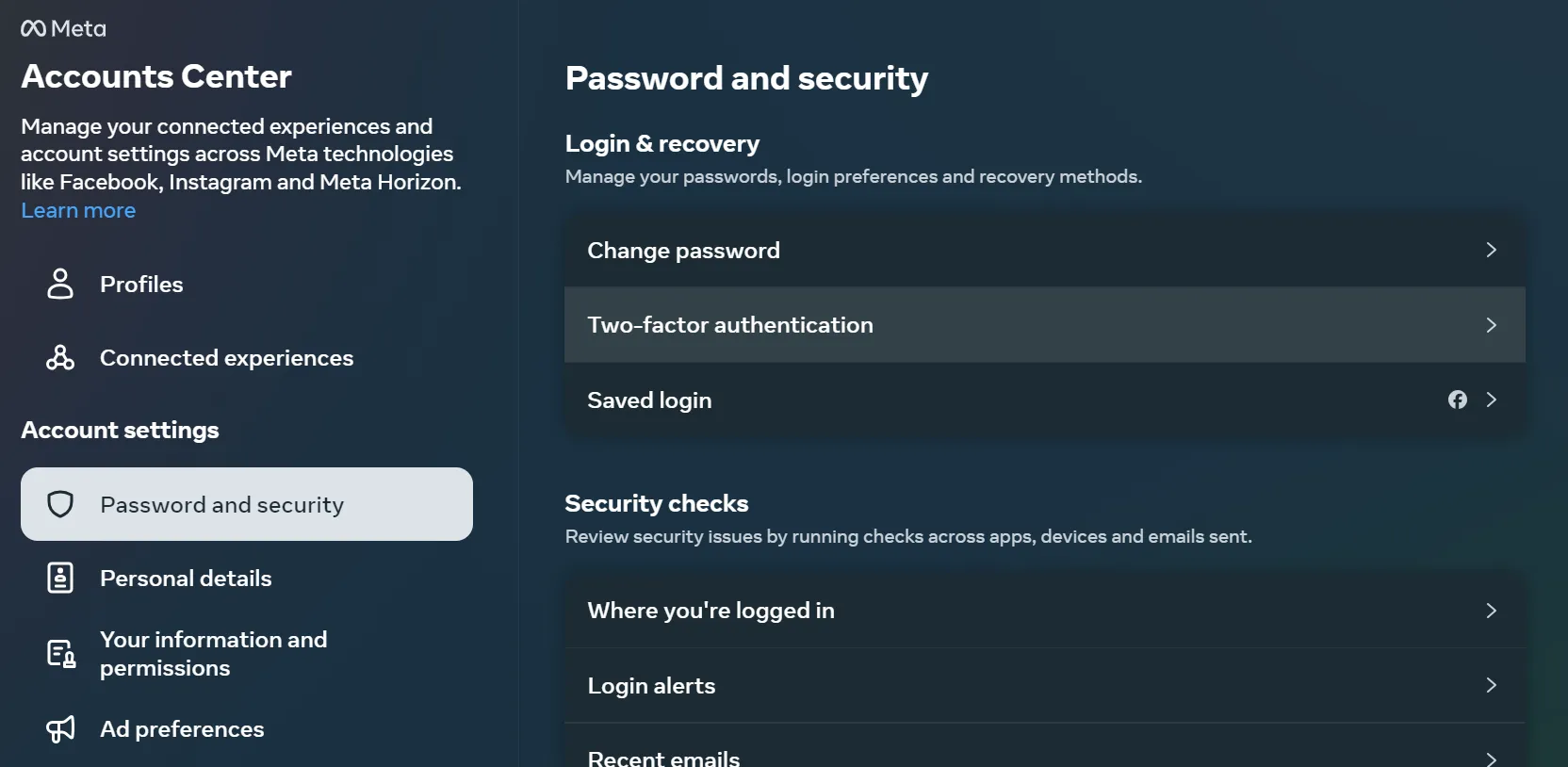 Chọn Mật khẩu và bảo mật rồi chọn Thay đổi mật khẩu