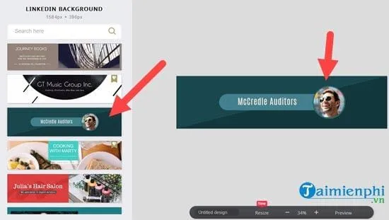 Chọn mẫu template có sẵn để bắt đầu cách làm cover Facebook đẹp
