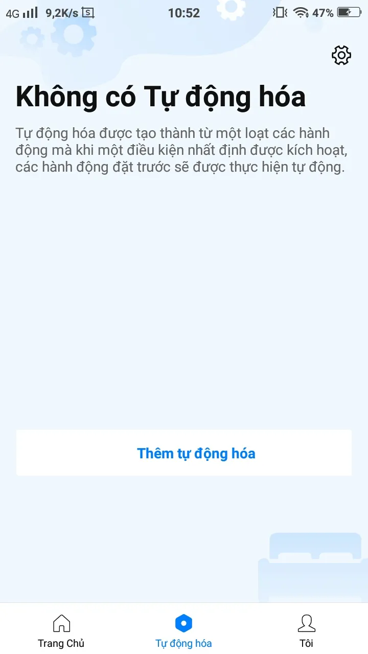 Chọn mục Tự động hóa trên ứng dụng BroadLink