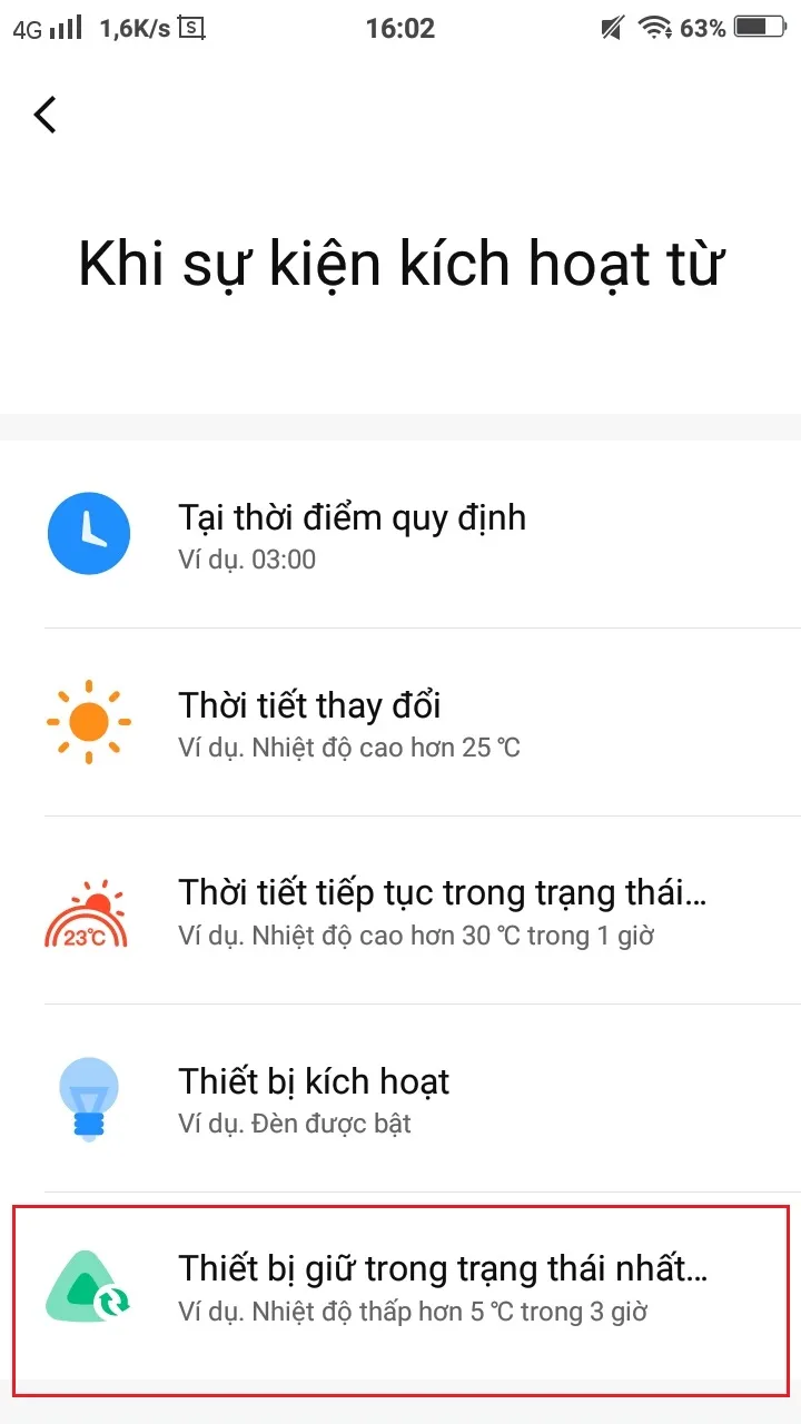 Chọn Nhấn để thêm sự kiện kích hoạt tự động hóa