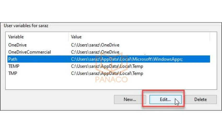 Chọn Path trong User variables để thêm đường dẫn C:ffmpegbin