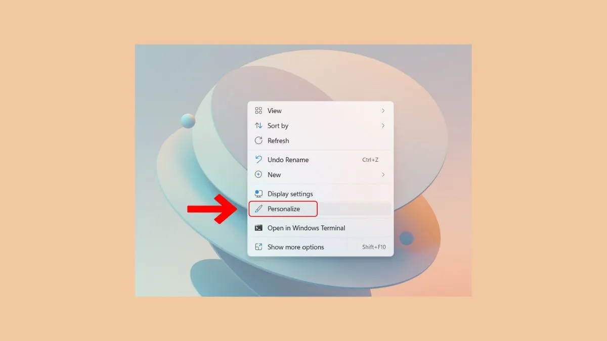 Chọn Personalize trên Windows 11