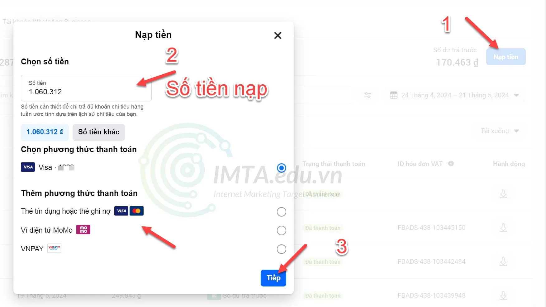 Chọn phương thức thanh toán