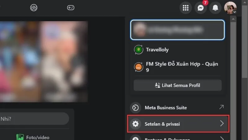 Chọn Setelan & Privasi