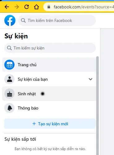 Chọn “Sinh nhật”