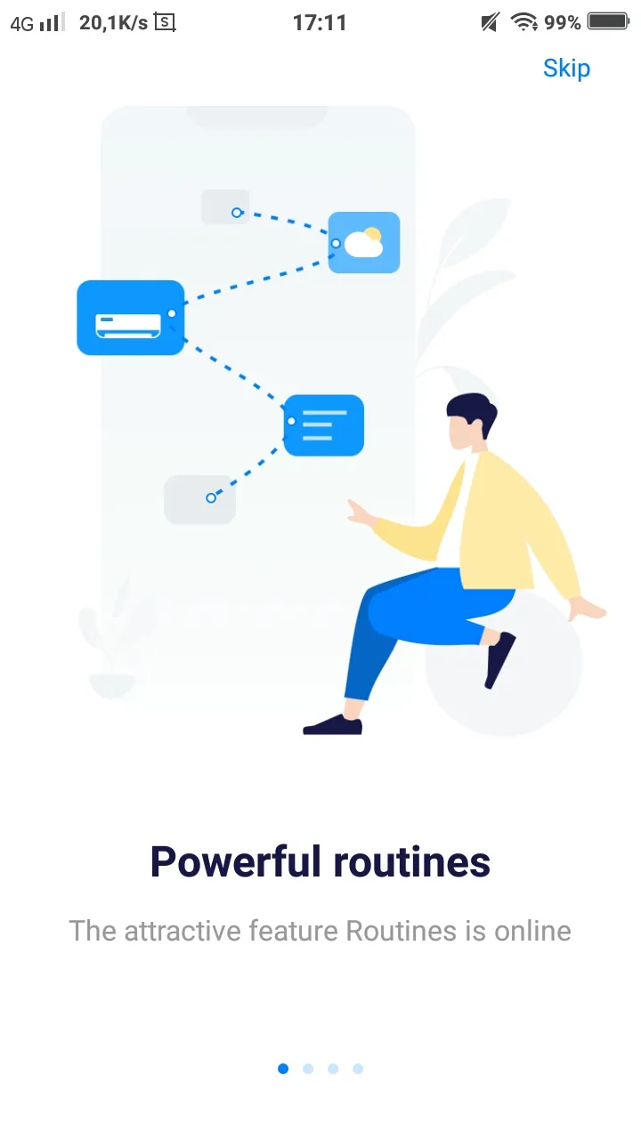 Chọn Skip và Try now khi mở ứng dụng BroadLink lần đầu