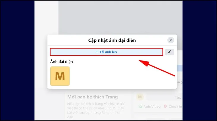 Chọn Tải ảnh lên trong hộp thông báo