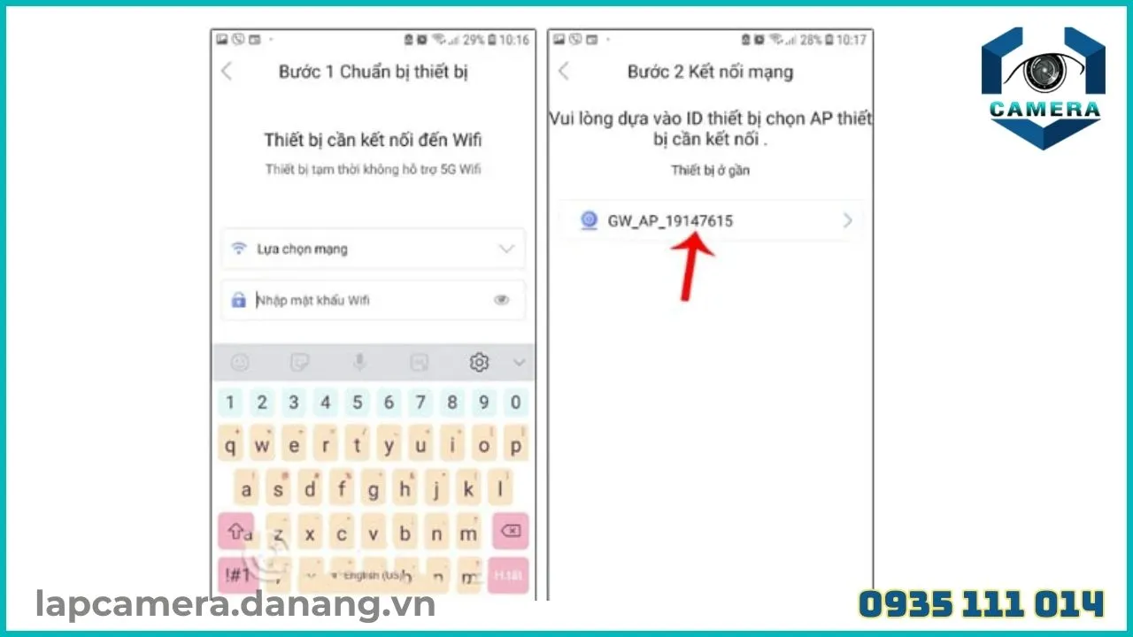 Chọn tên camera (ID thiết bị) để hoàn tất quá trình cài đặt camera yoosee 1080p