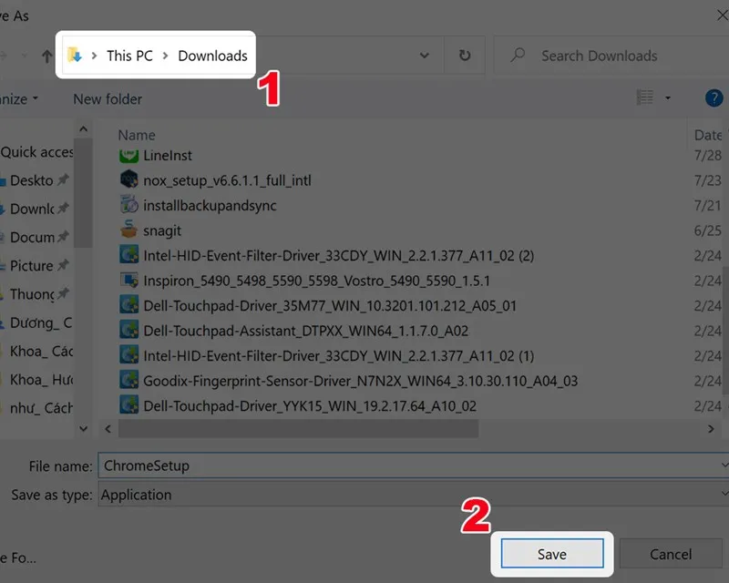 Chọn thư mục lưu file cài đặt