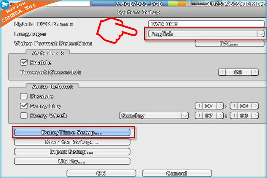 Chọn Tiếng Việt trong mục Languages để cấu hình Vantech V1