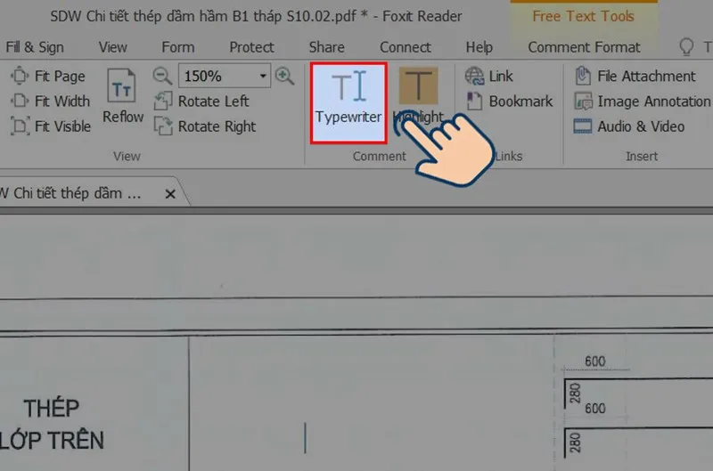 Chọn Typewrite và thêm văn bản vào bất kỳ vị trí nào trên trang PDF