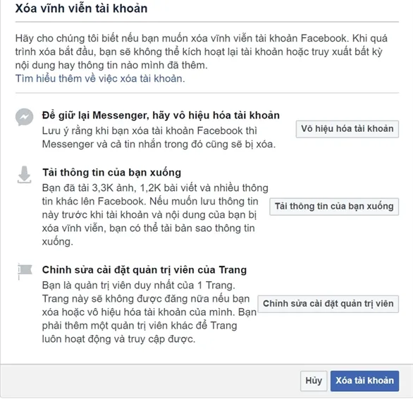 Chọn Xóa vĩnh viễn tài khoản để hoàn tất - hình minh họa
