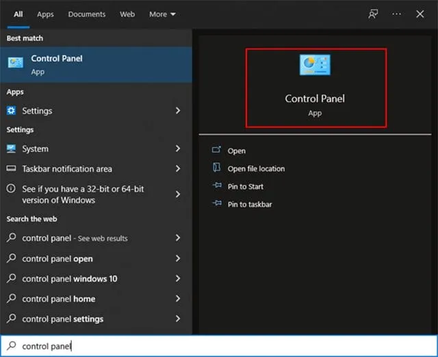 Chúng ta vào Control Panel