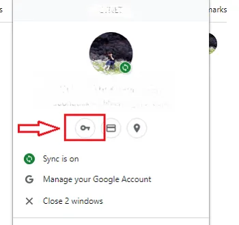 Click vào biểu tượng chìa khóa để xem mật khẩu đã được lưu