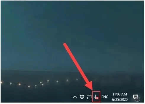 Click vào biểu tượng loa có gạch chéo đỏ để kích hoạt Troubleshooter