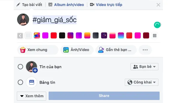 Cố ý viết Hashtag để viết đậm các chữ