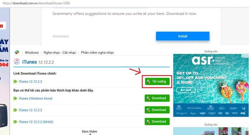 Cửa sổ Setup cài đặt iTunes hiển thị nút Next để tiếp tục