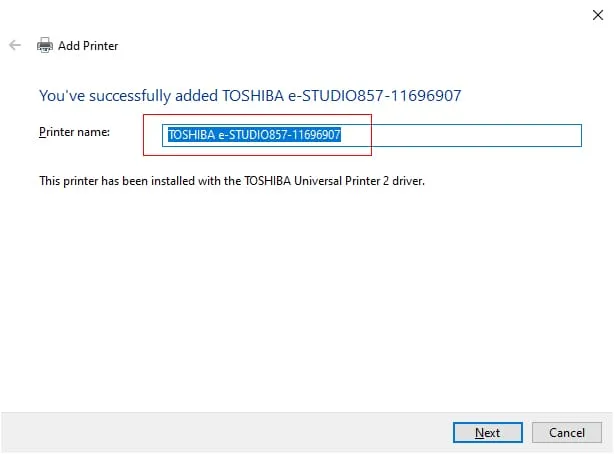 Cửa sổ tiếp theo hiện ra nhấn Next và chờ máy tính tìm máy photocopy