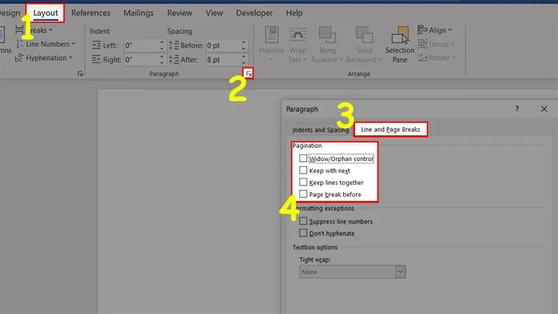 Cửa sổ tùy chỉnh Phân trang (Pagination) để khắc phục lỗi bỏ qua trang